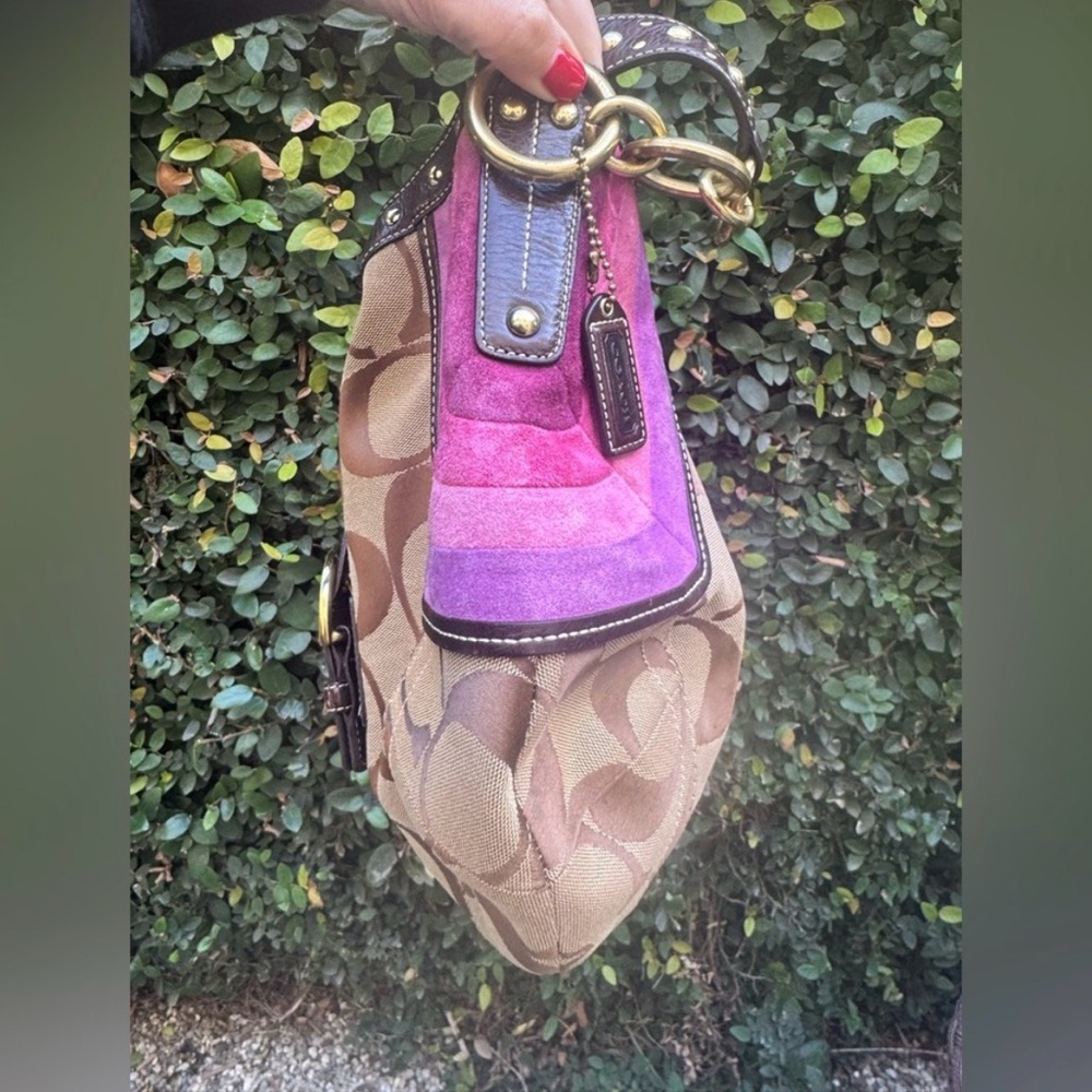 Coach Brown and Pink Signature Soho Shoulder Bag - Picture 6 of 13